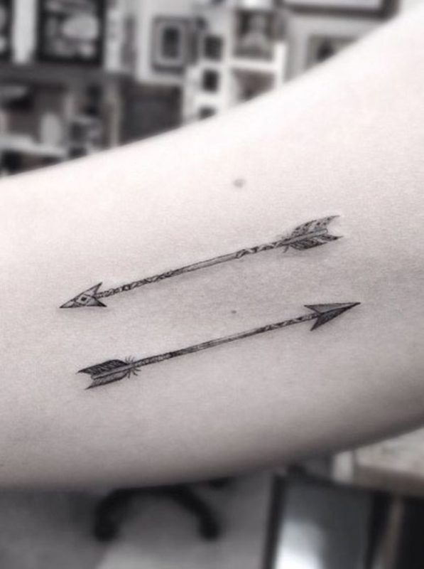 Both Sides Arrow Tattoo On Wrist