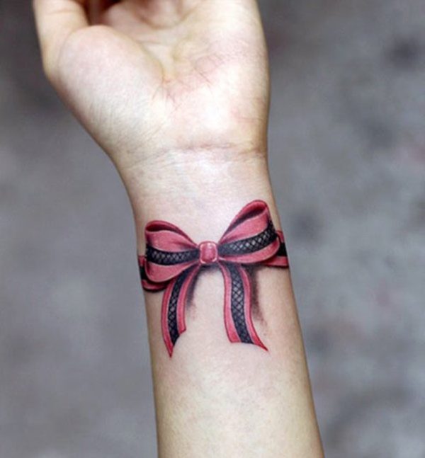 Bow Tattoo On Wrist