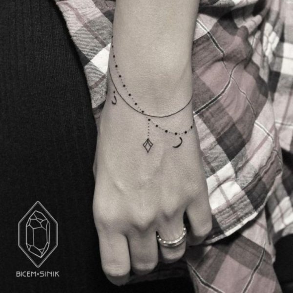 Bracelet Geometric Tattoo On Wrist