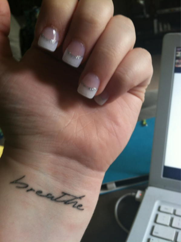 Breathe Tattoo Design On Wrist