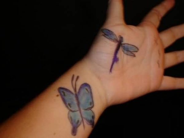 Butterfly And Dragonfly Tattoo