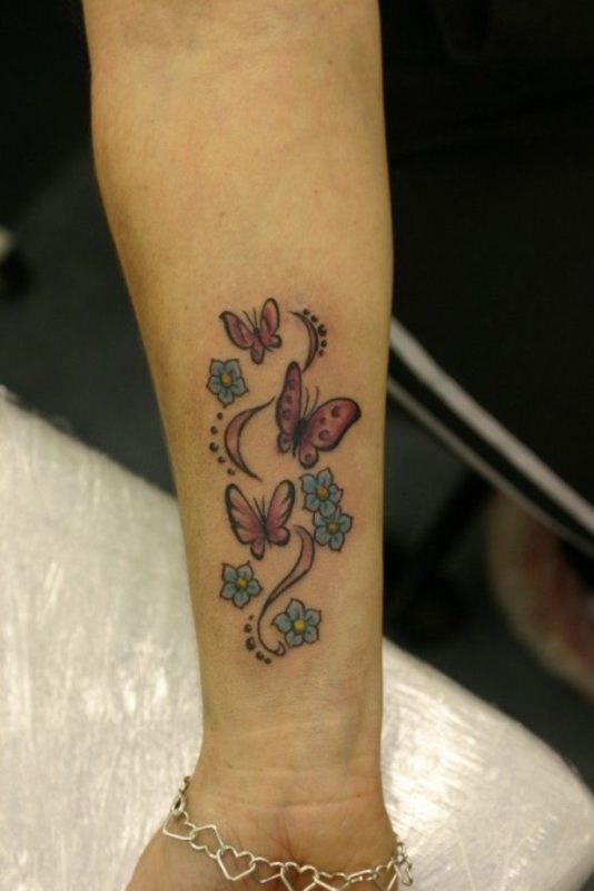 Butterfly And Flower Tattoo