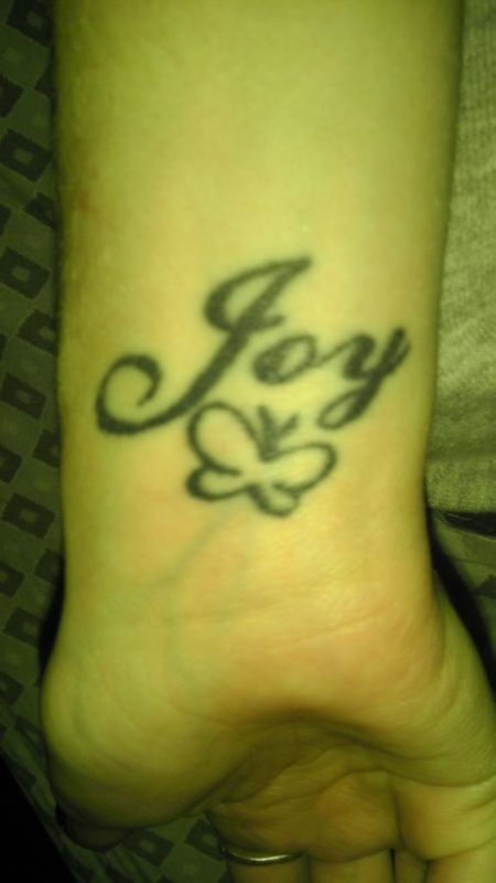 Butterfly Joy Wrist Tattoo