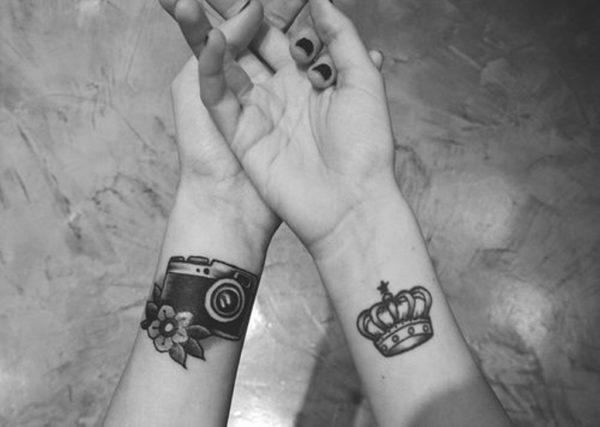 Camera And Crown Tattoo
