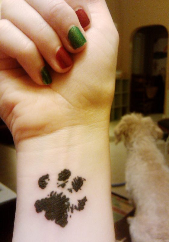 Cat Paw Tattoo On Wrist
