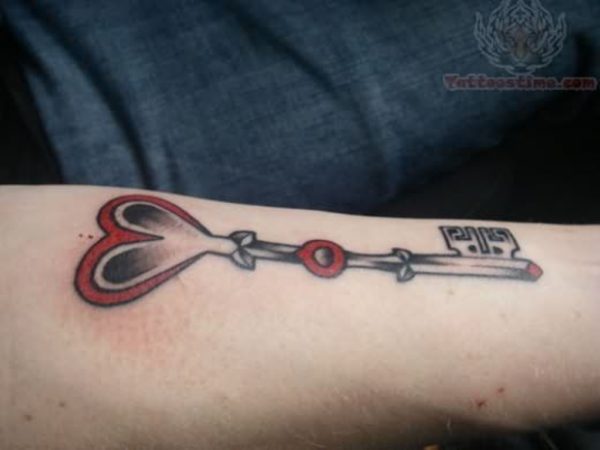 Colored Key Tattoo