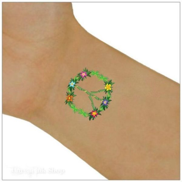 Colored Peace Tattoo