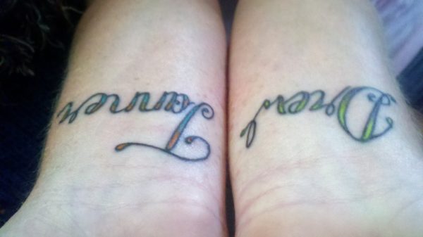 Colored Wording Tattoo