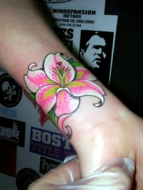 Colorful Flower Tattoo On Wrist