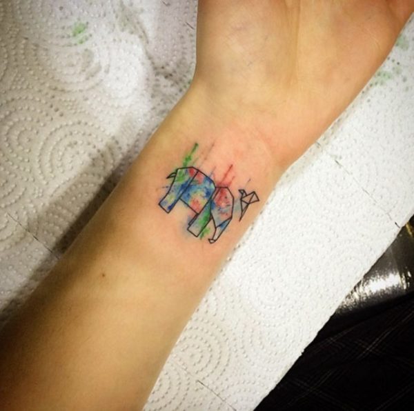 Colorful Elephant Tattoo