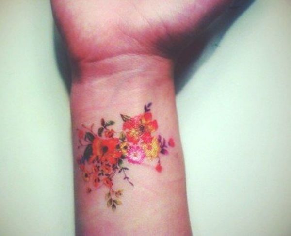 Colorful Wrist Tattoo