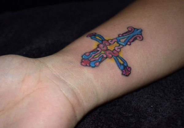 Colorful Cross On Wrist