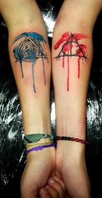 Colorful Geometric Tattoo On Wrist
