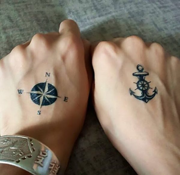 Compass And Anchor Tattoo