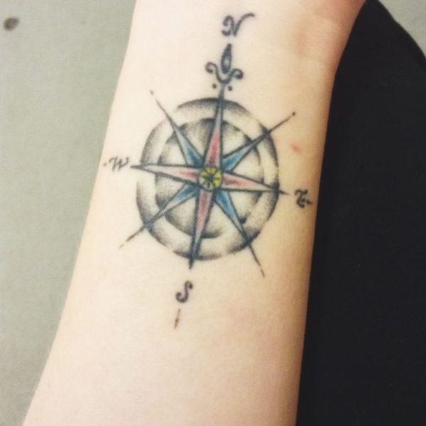Compass Tattoo On Wrist