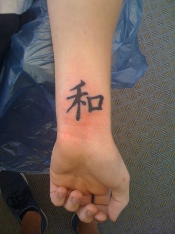 Cool Chinese Symbol Tattoo On Wrist