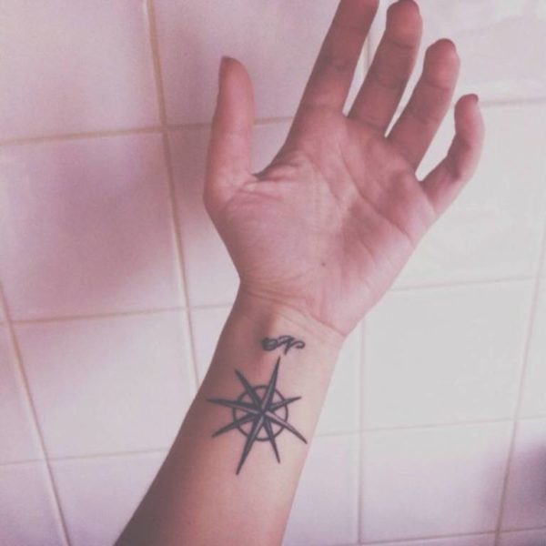 Cool Compass Tattoo On Wrist