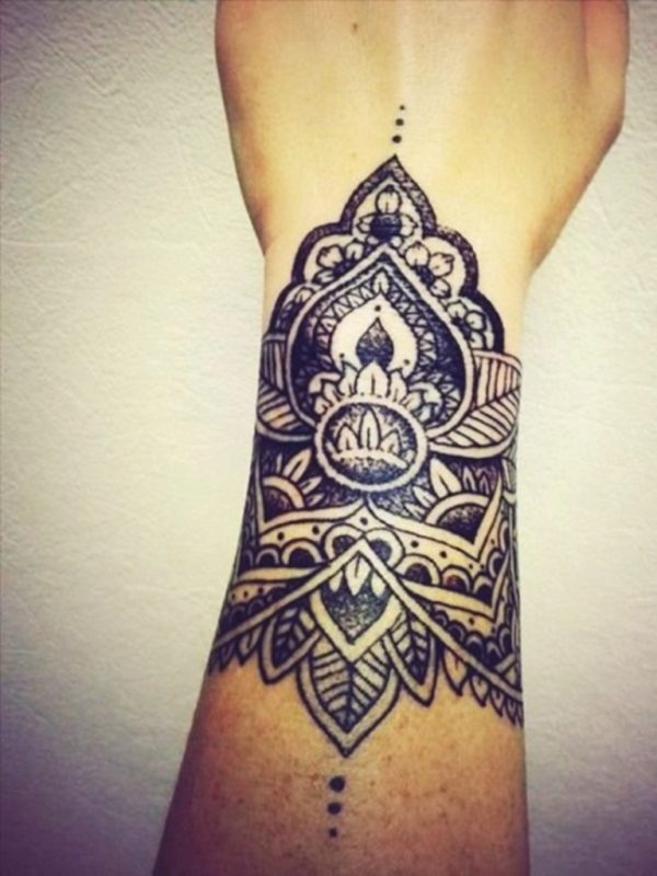 Cool Mandala Tattoo On Wrist 