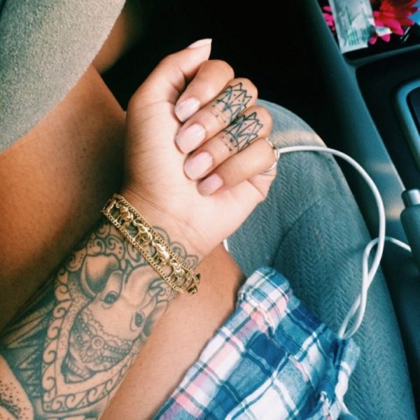 Couple Elephant Wrist Tattoo