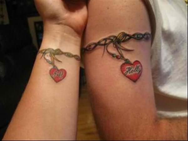 Couple Heart Band Tattoo