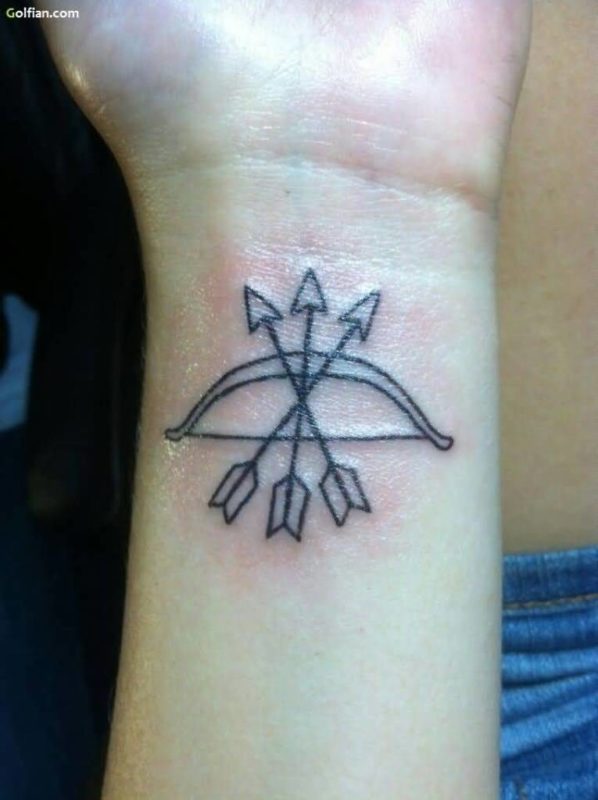 Crazy Bow Arrow Tattoo On Wrist