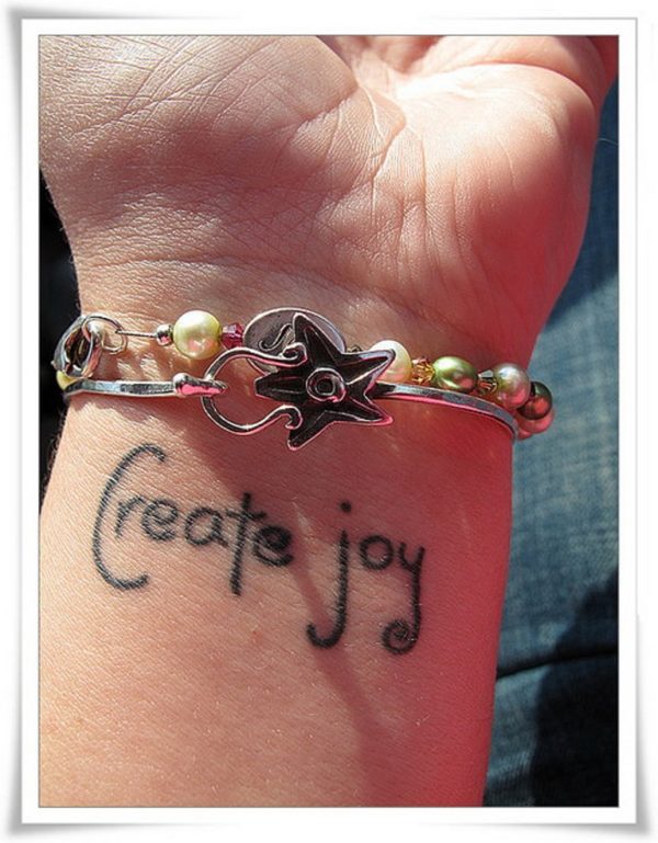 Create  Joy Wrist Tattoo