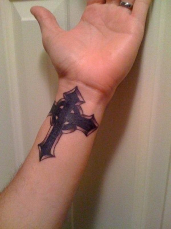 Cristian Cross Tattoo On Wrist