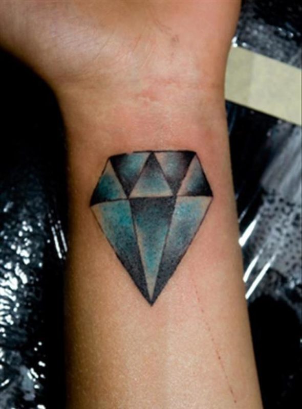Crystal Diamond Tattoo On Wrist