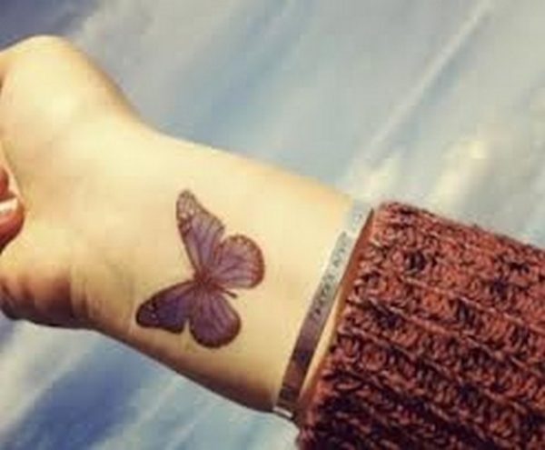 Cute Butterfly Tattoo On Wrist