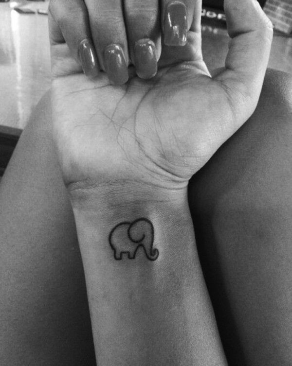 Cute Elephant Tattoo On Wrist