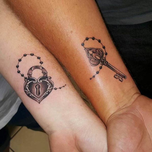 Cute Lock And Key Tattoo