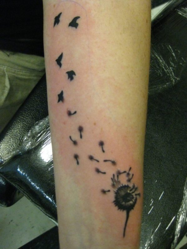 Dandelion And Birds Tattoo