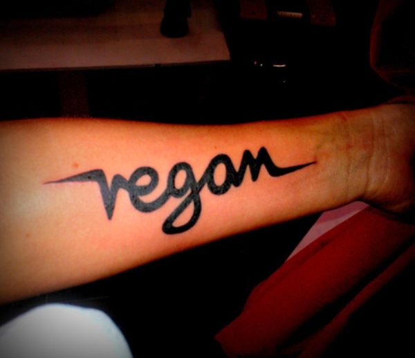 Dark Black Ink Vegan Tattoo