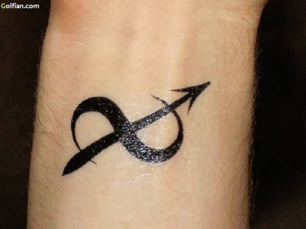 Dark Infinity Arrow Tattoo