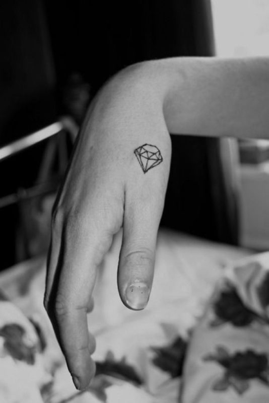 Diamond Geometric Tattoo On Wrist