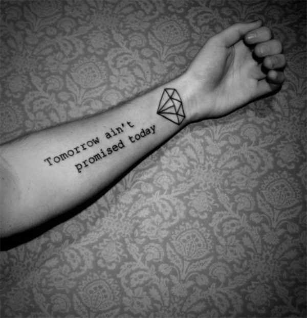 Diamond Text Tattoo