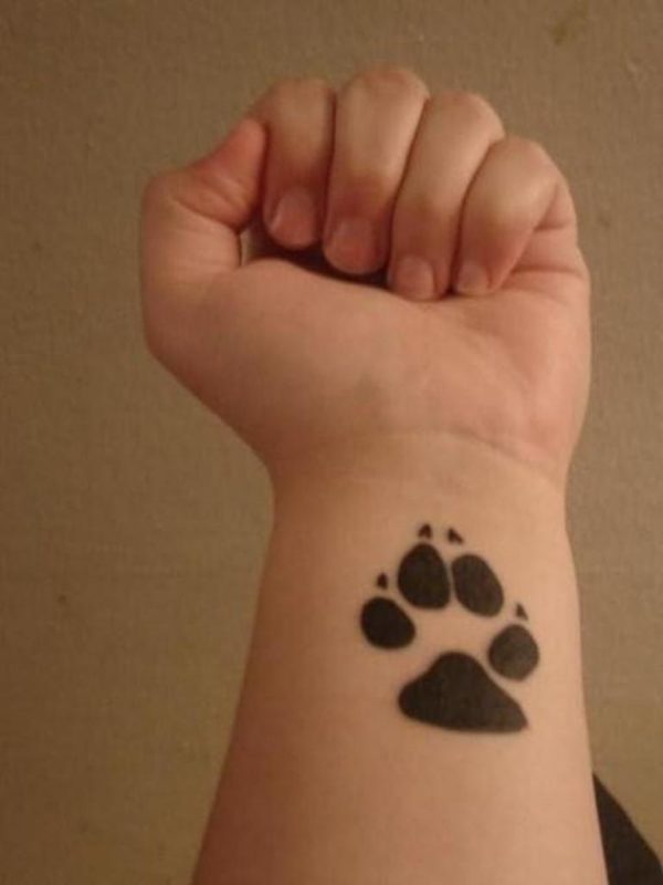 Dog Paw Tattoo On Wrist