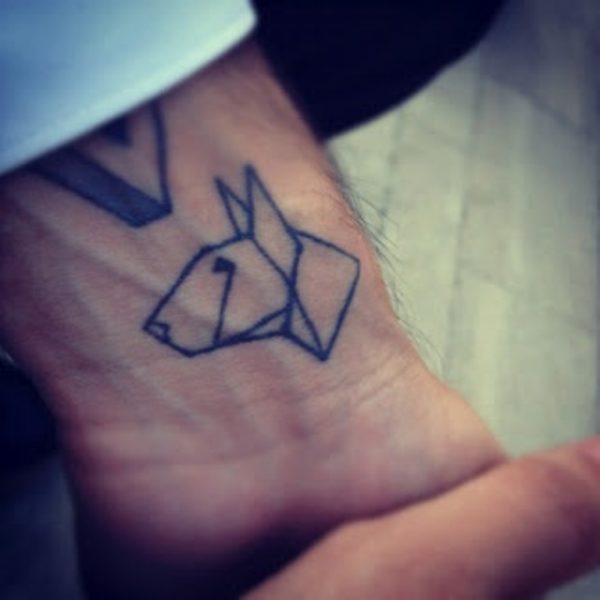 Dog Geometric Tattoo On Wrist