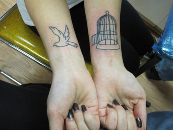 Dove And Cage Tattoo