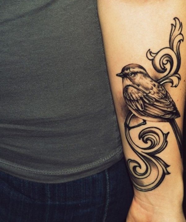 Elegant Bird Tattoo On Wrist