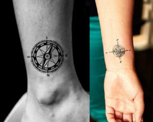 Elegant Compass Tattoo On Wrist