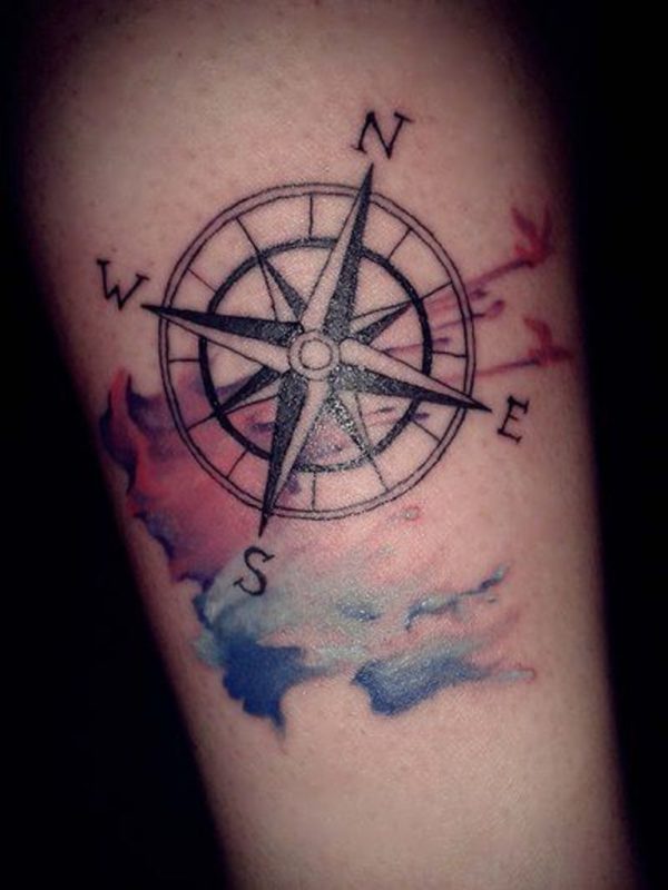 Elegant Compass Tattoo