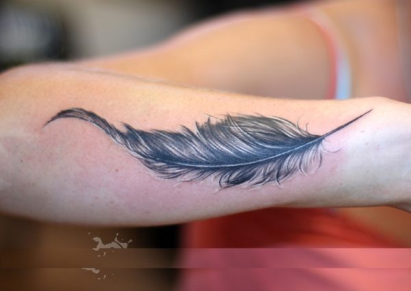 Elegant Feather Tattoo
