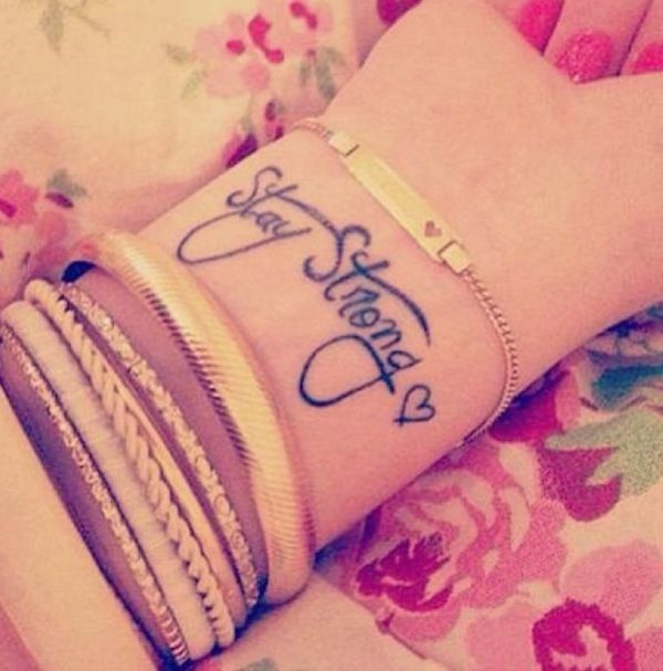 Elegant Stay Strong Tattoo