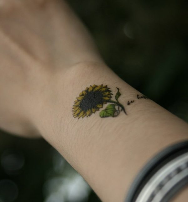Elegant Sunflower Tattoo