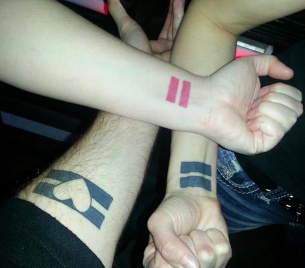 Equality love Tattoo On Wrists