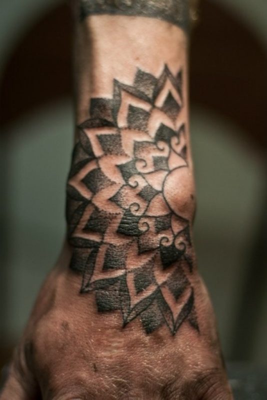 Excellent Mandala Tattoo On Wrist 