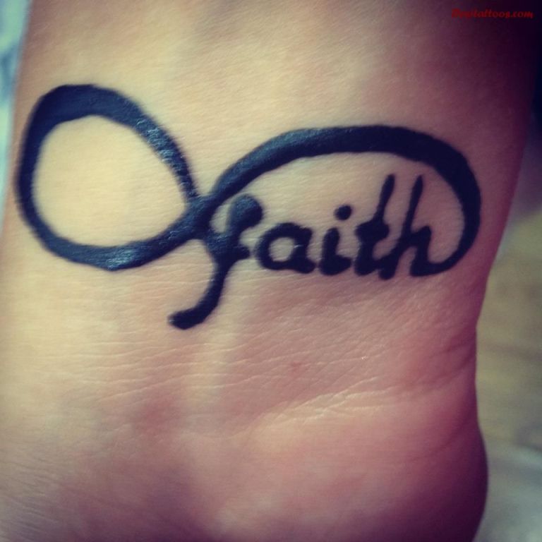 Faith And Infinity Tattoo On Wrist