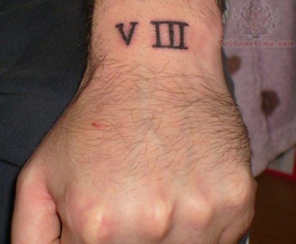 Fancy Roman Numbers Tattoo