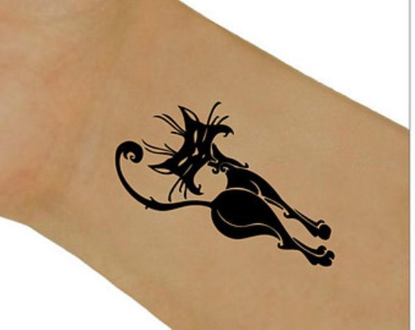 Fantastic Cat Tattoo On Wrist